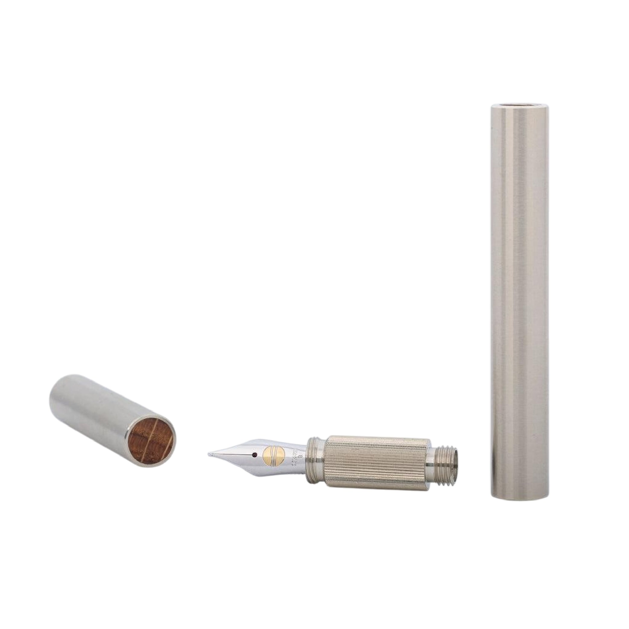 Longcap Brushed Nickel Silver Fountain Pen