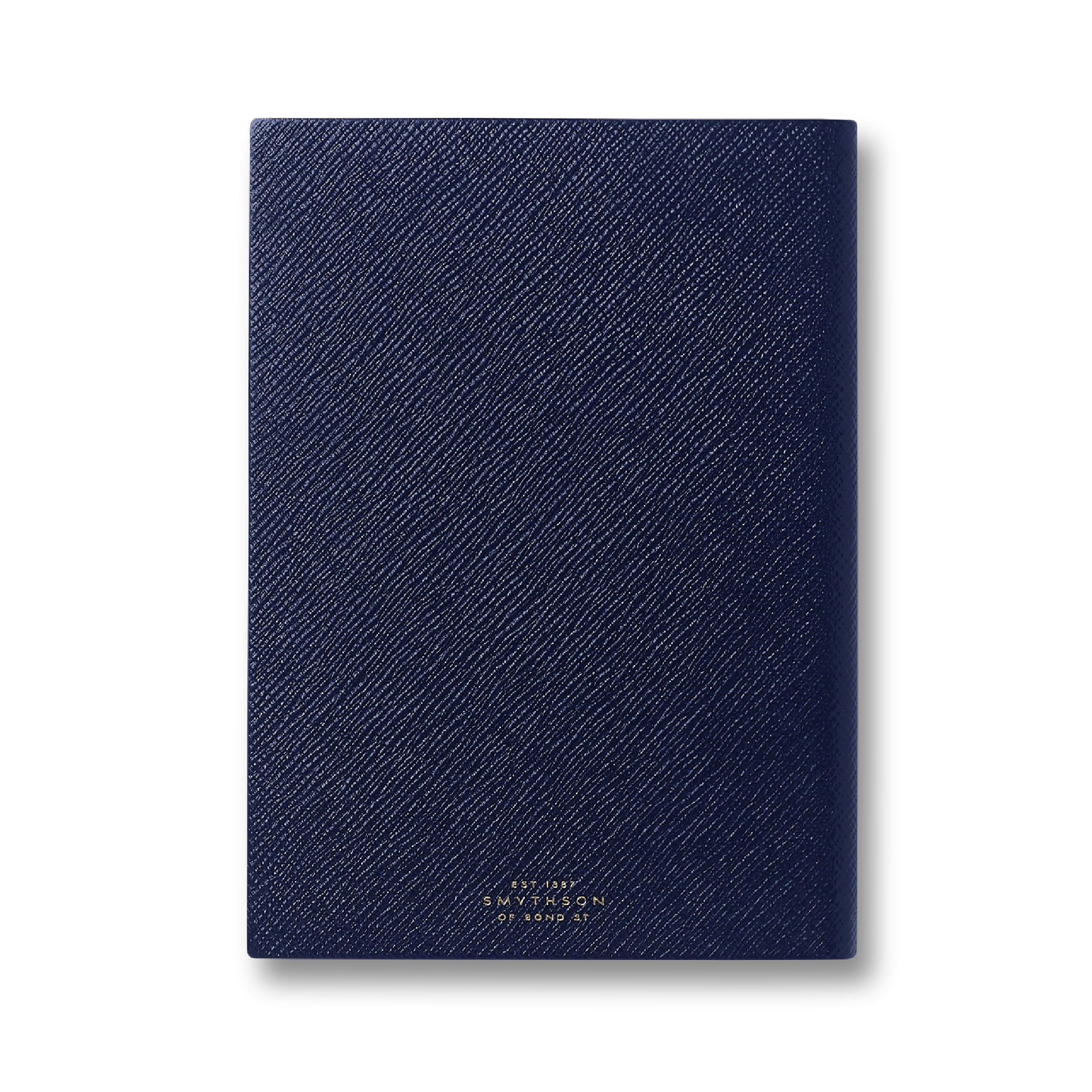 SMYTHSON Navy Plain Paged Soho Notebook in Panama