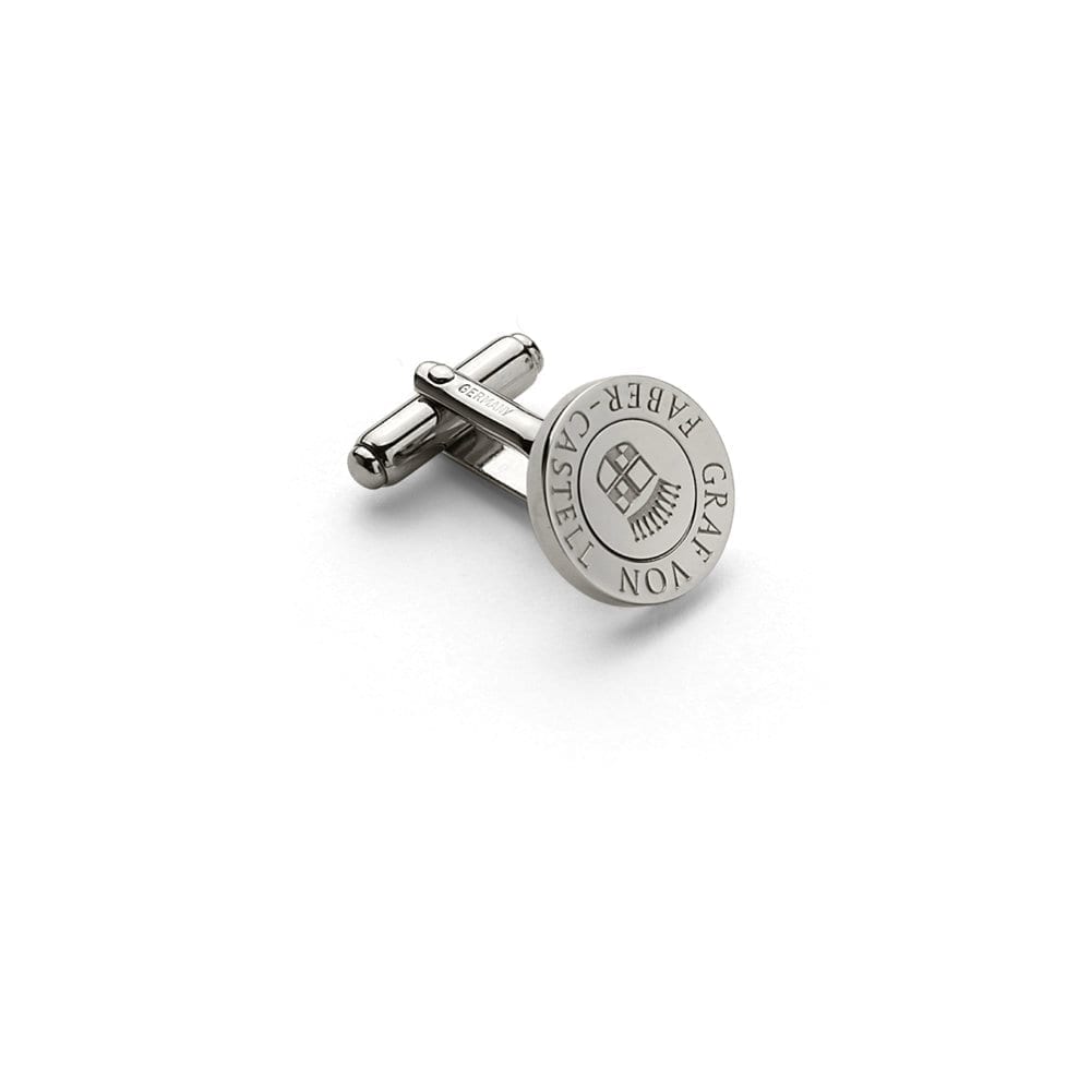 Cufflinks Round Platinum Plated