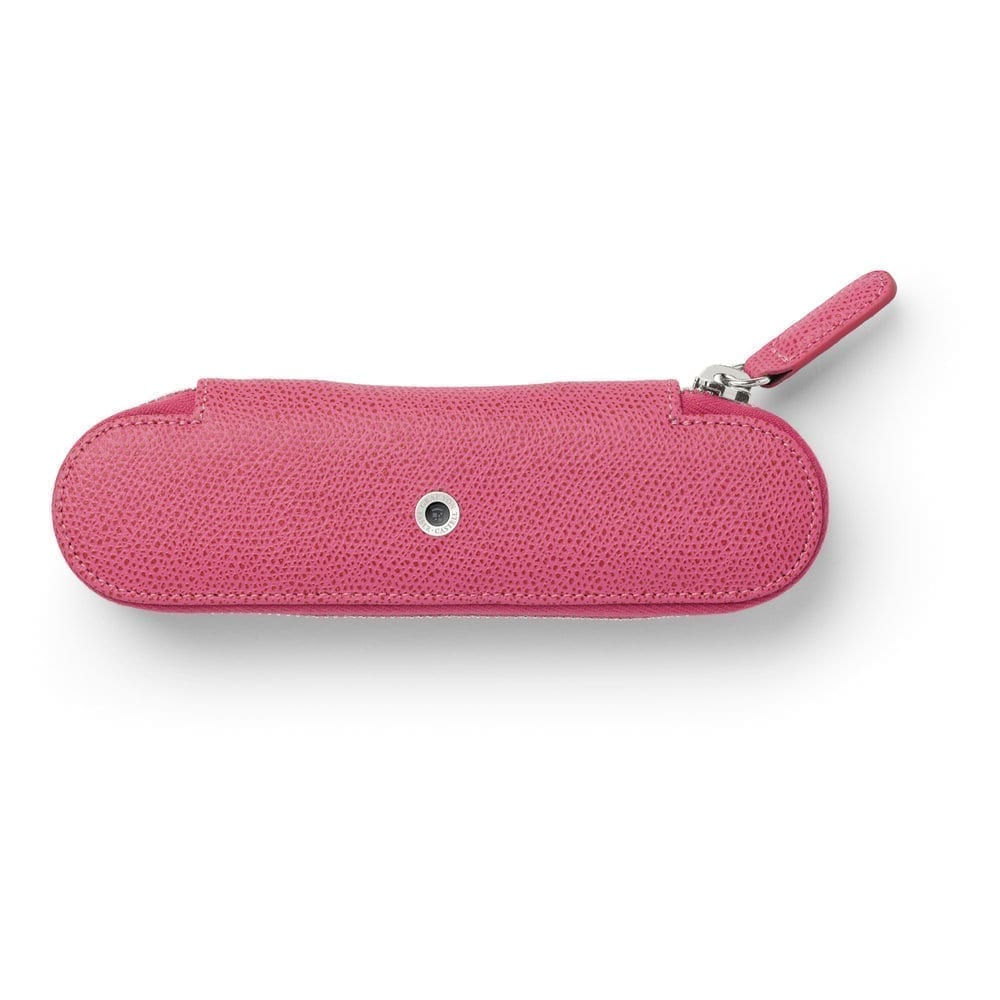 Epsom 2 Pen Case with Zipper Electric Pink