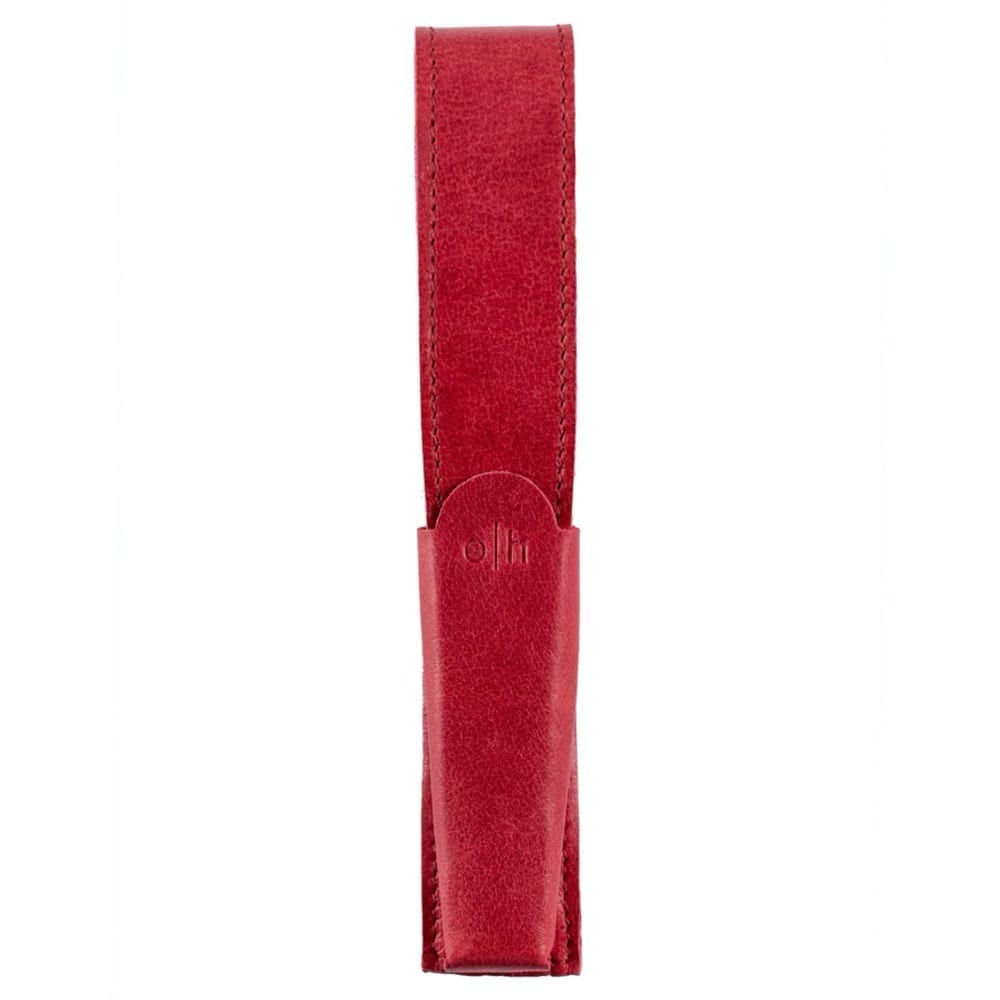 Leather 1 Pen Case Red