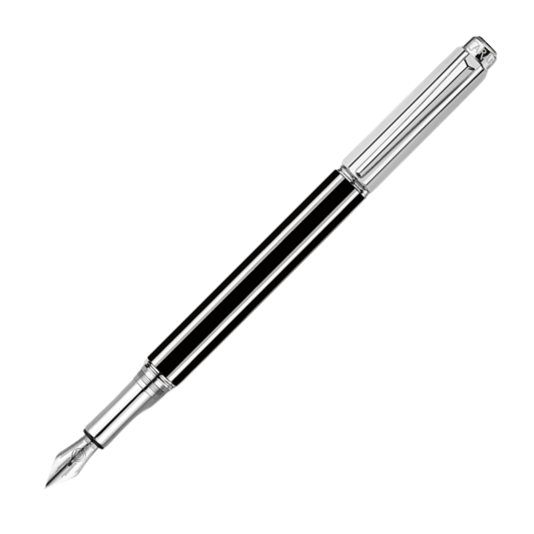 CARAN D'ACHE Silver-Plated, Rhodium-Coated Varius China Black Fountain Pen