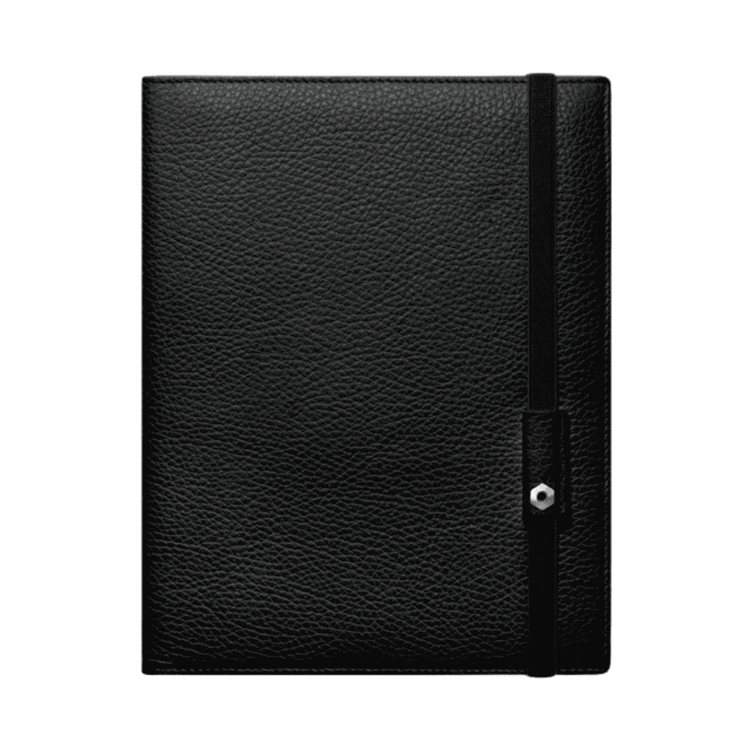 Léman Black Leather Notebook A5