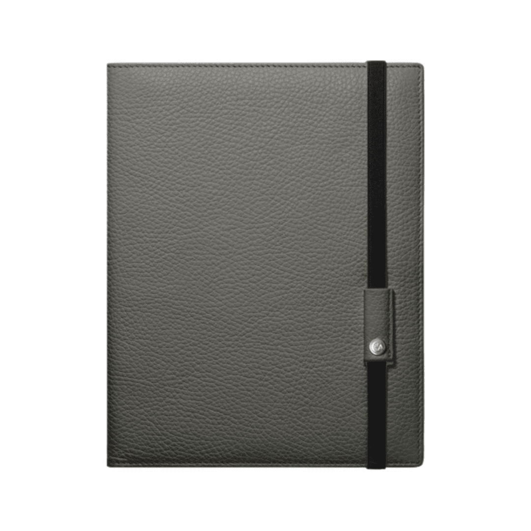 Léman Grey Leather Notebook A5