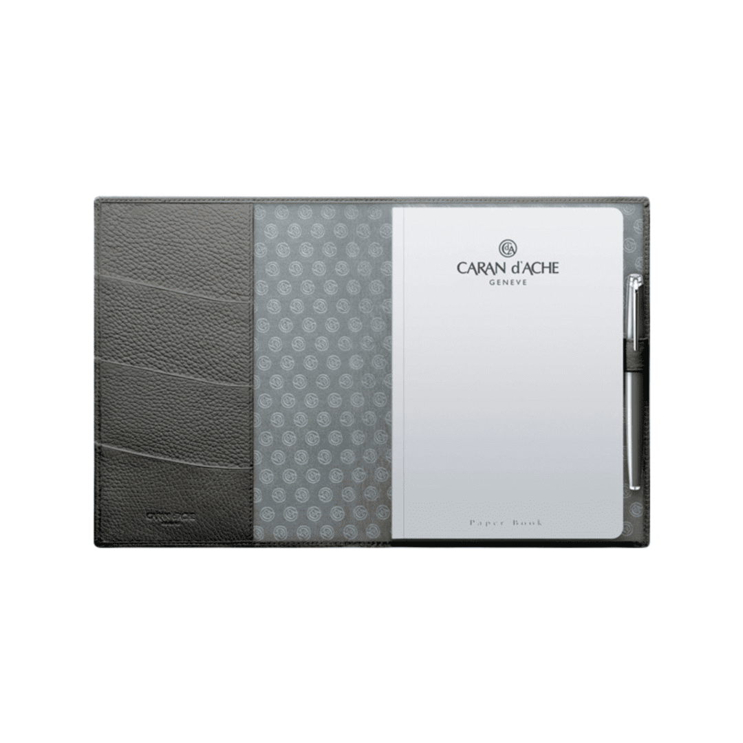 Léman Grey Leather Notebook A5