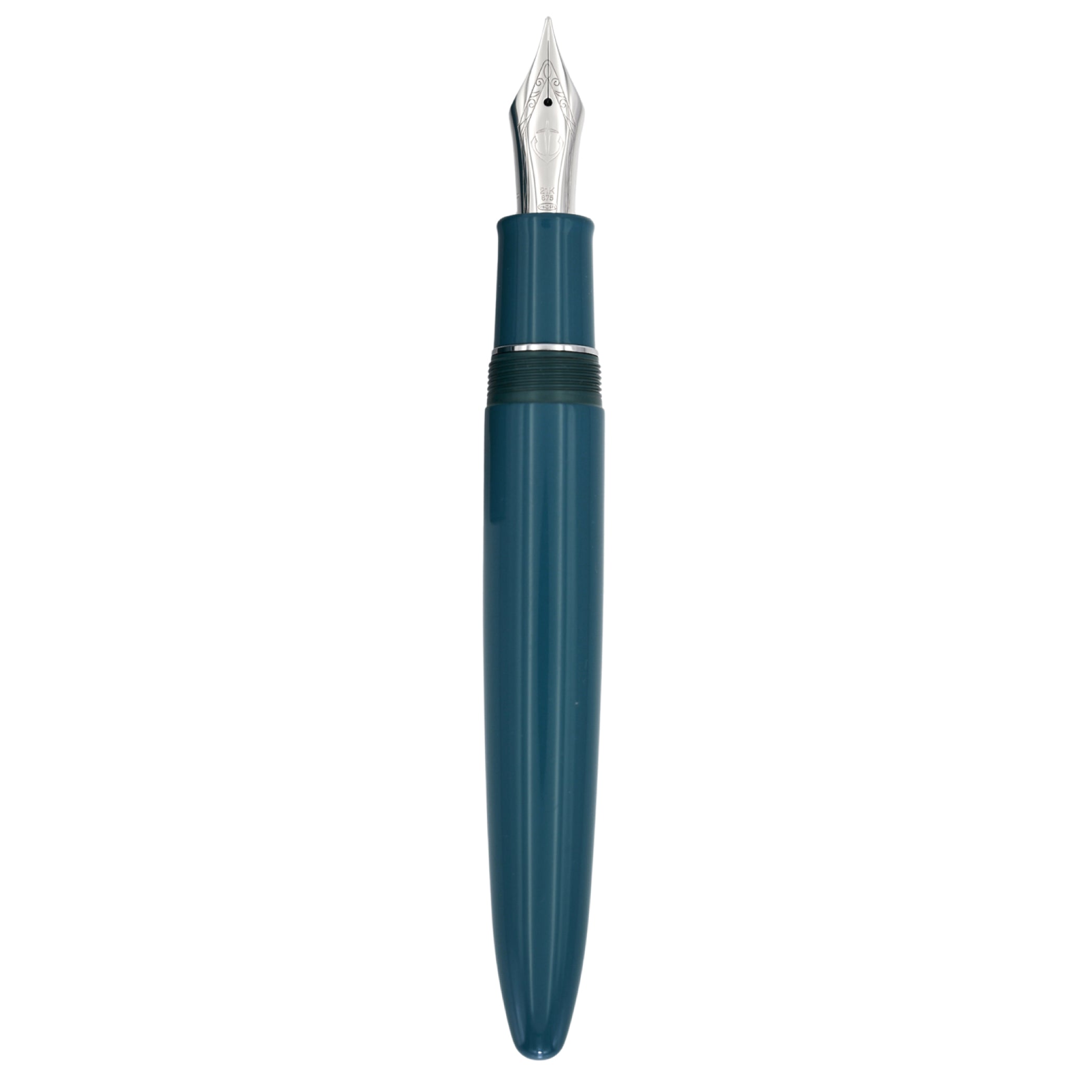 King of Pen Kaga Urushi Teal Blue Rhodium Trim Limited Edition Fountain Pen