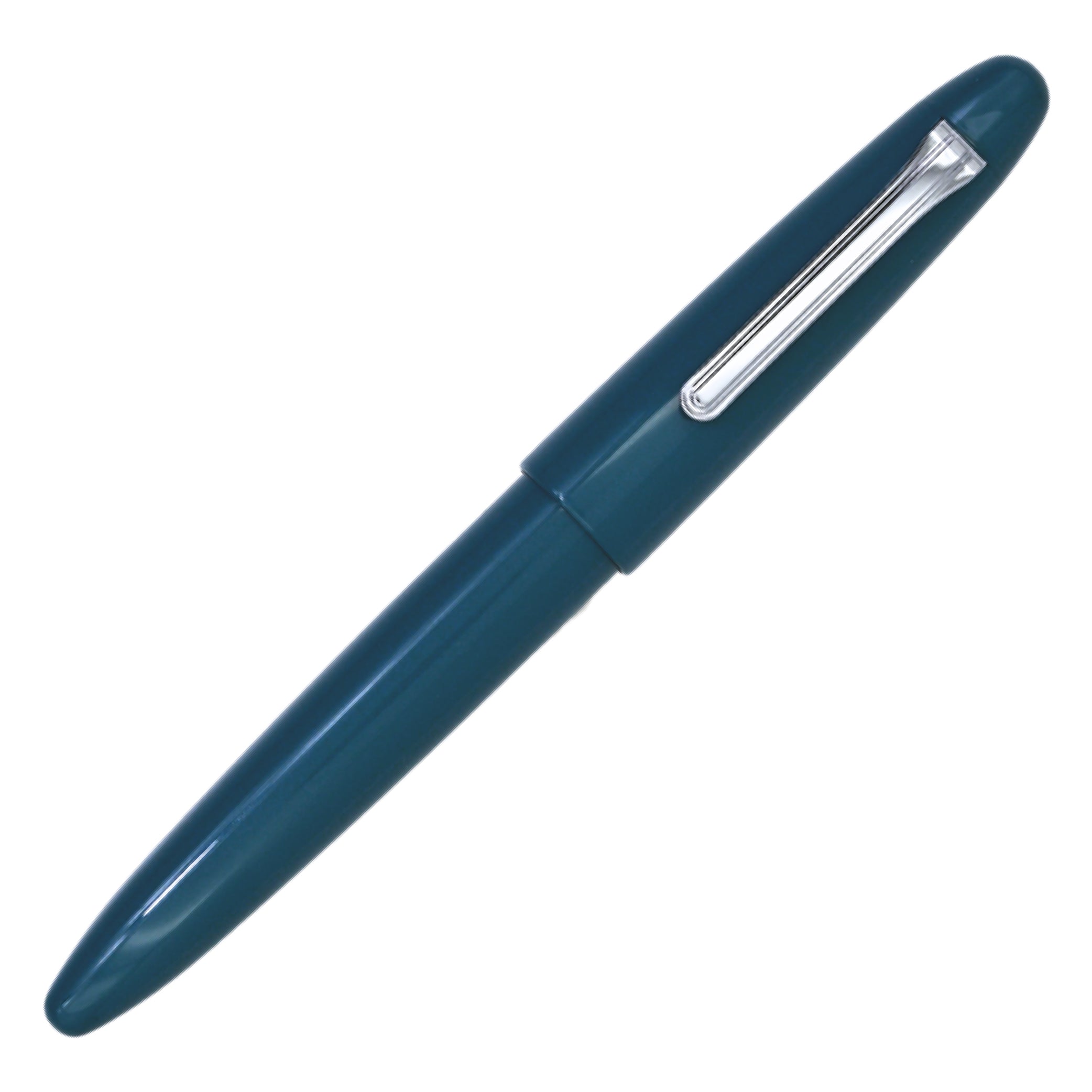 King of Pen Kaga Urushi Teal Blue Rhodium Trim Limited Edition Fountain Pen