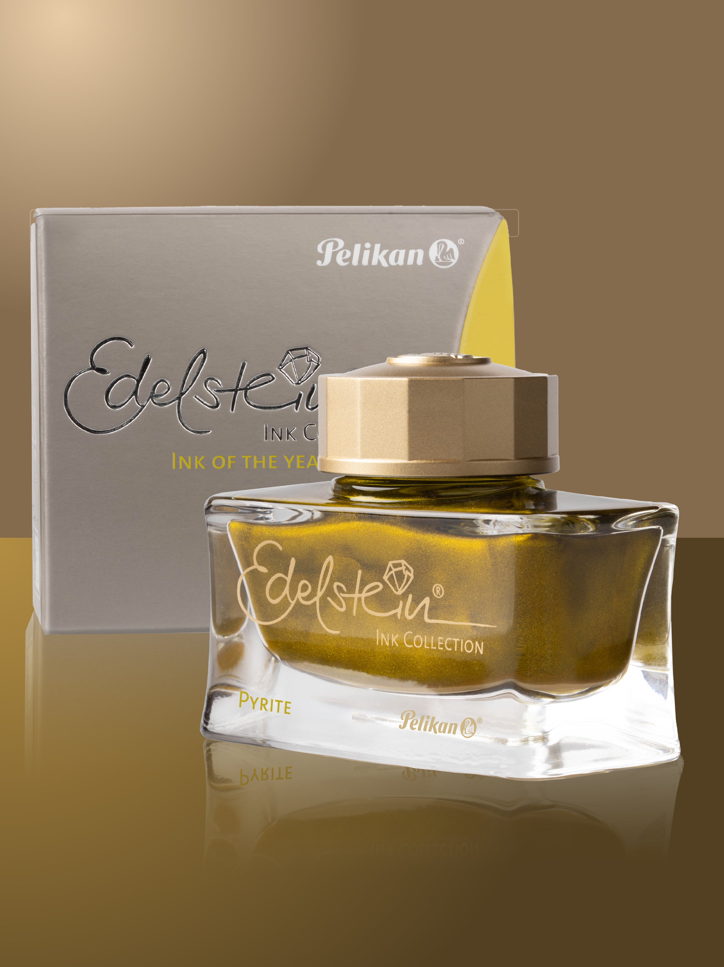 PELIKAN_Edelstein Ink Pyrite Ink of the Year 2026, 50ml_News Page Bottle with Packaging Picture