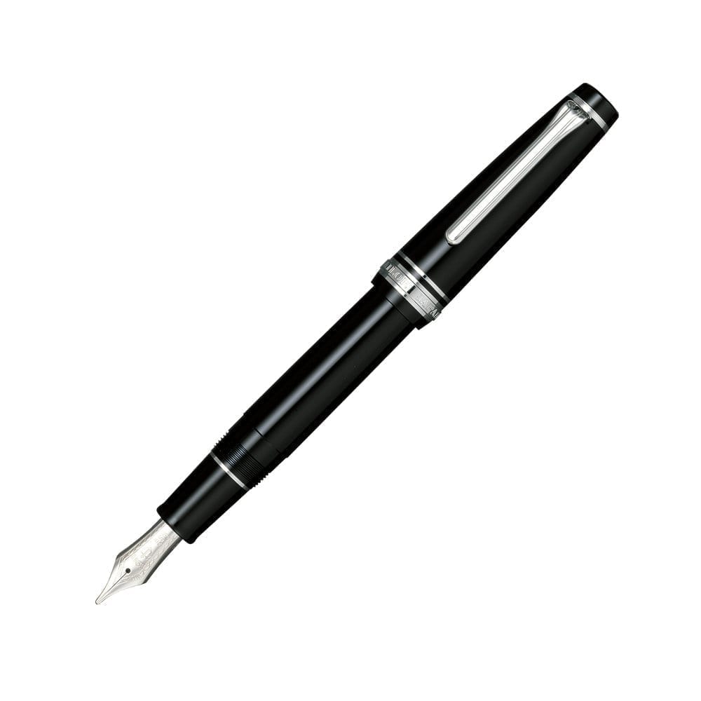 Penna stilografica SAILOR Professional Gear con pennino 21kt e finiture in argento nero