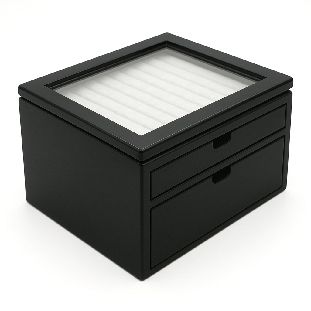 Wooden 10 Fountain Pen Box Black