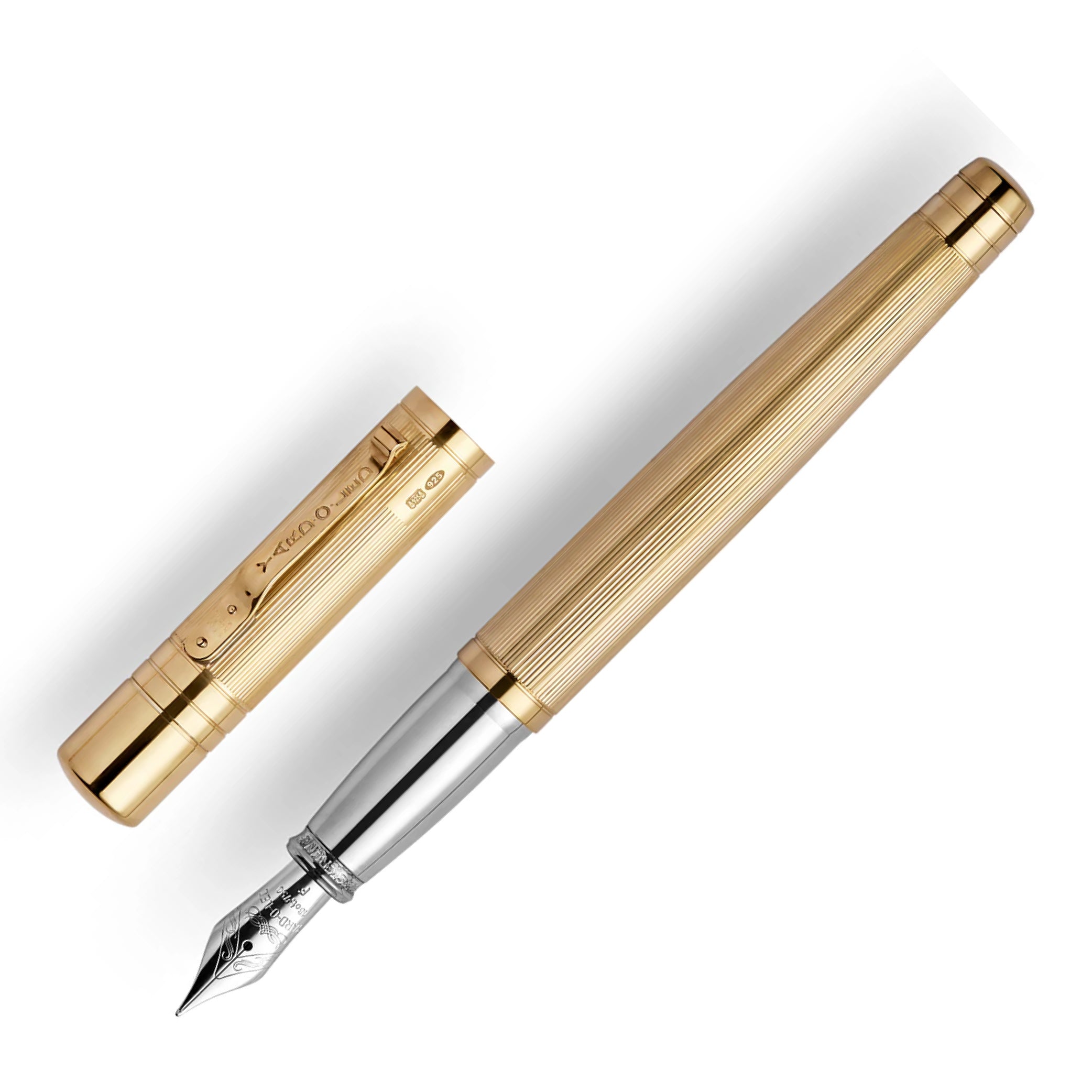 The Pinstripe 72 Gold Vermeil Grand Fountain Pen