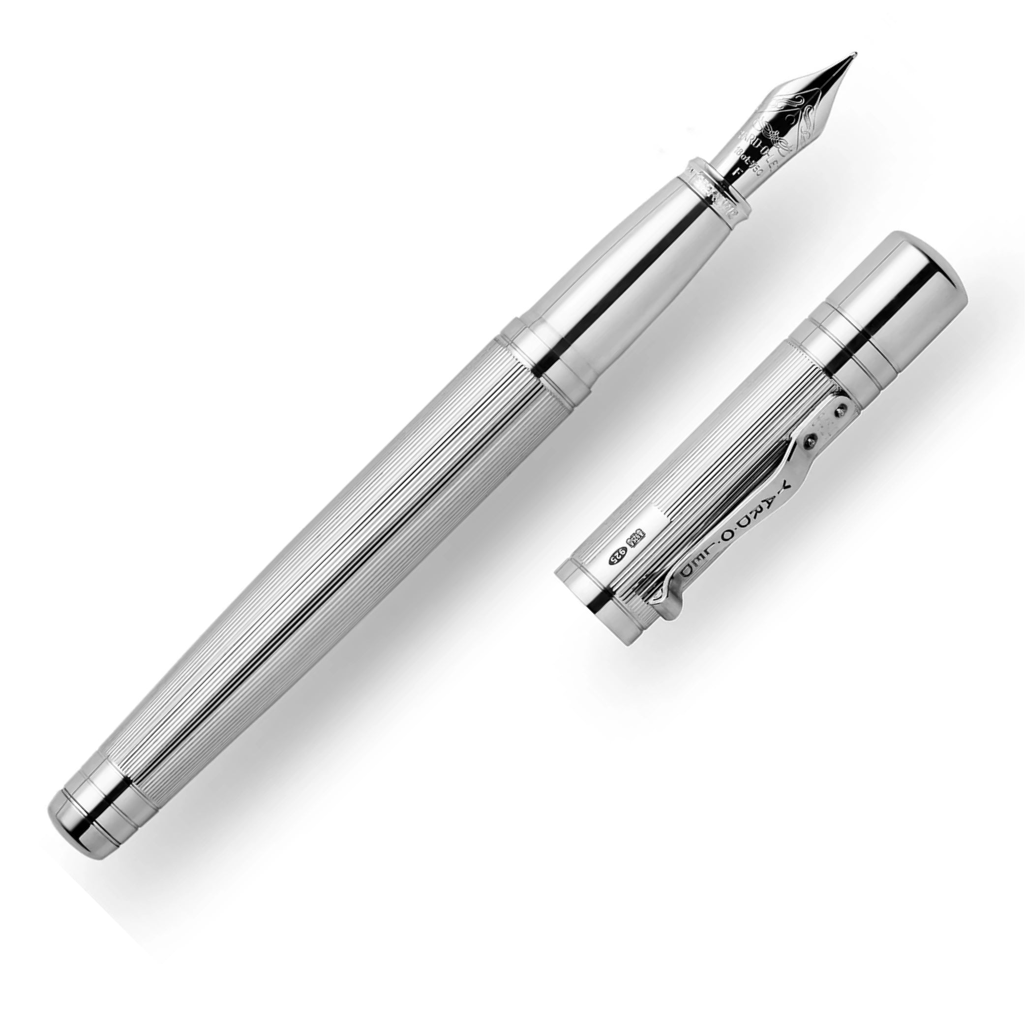 The Pinstripe 72 Sterling Silver Grand Fountain Pen