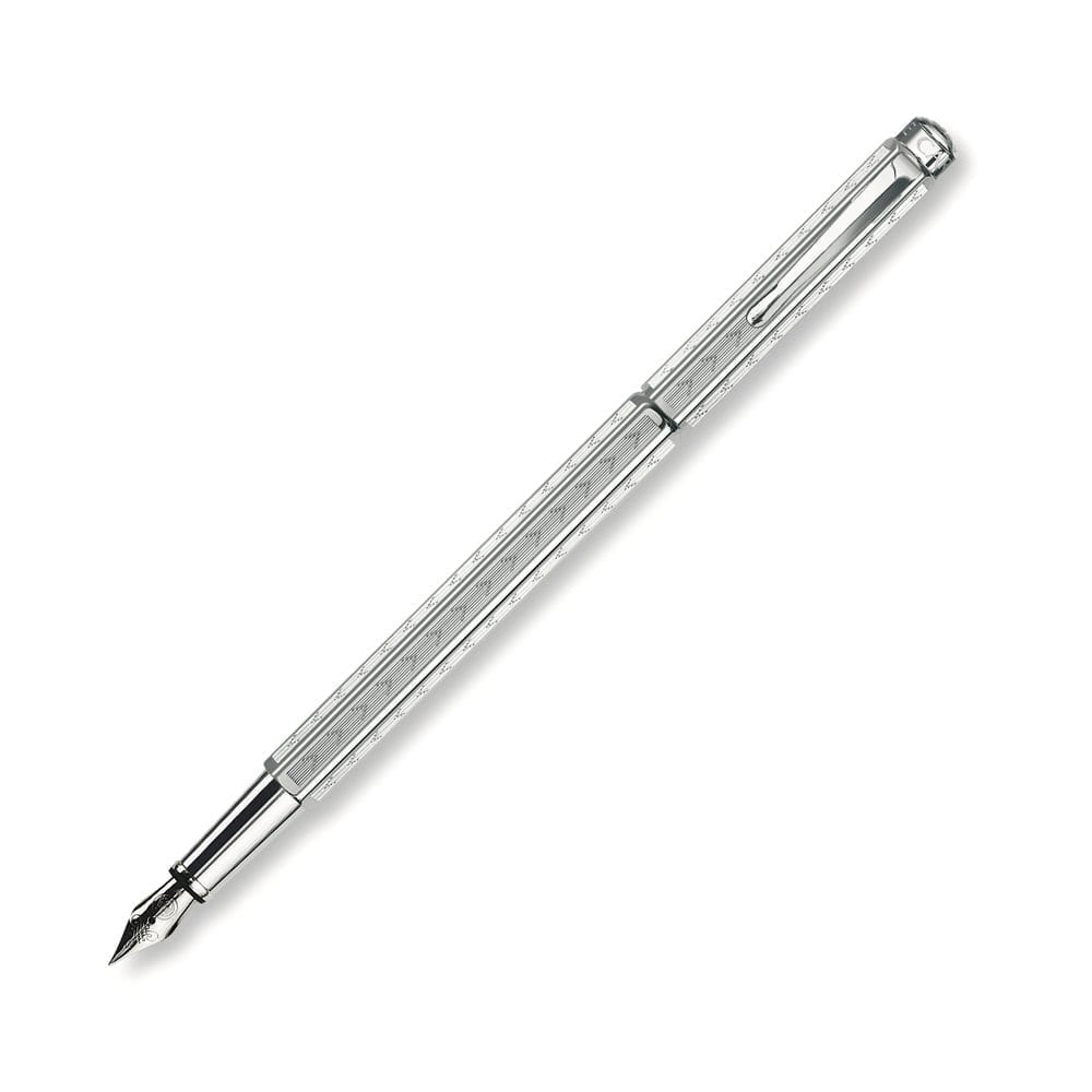 Ecridor Chevron Platinum-Coated Fountain Pen