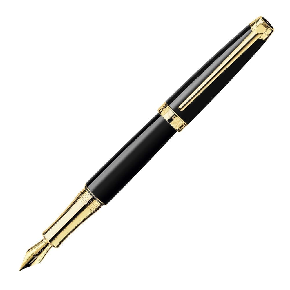 CARAN D'ACHE Leman Ebony Black Gold Fountain Pen