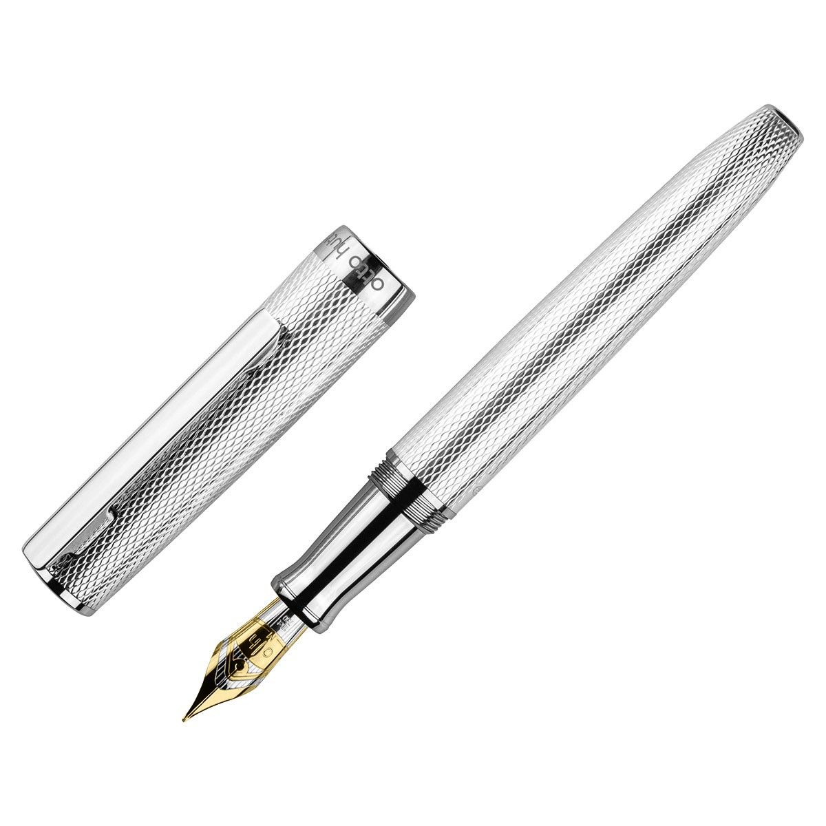 design07 Corn Guilloche Fountain Pen Silver Platin