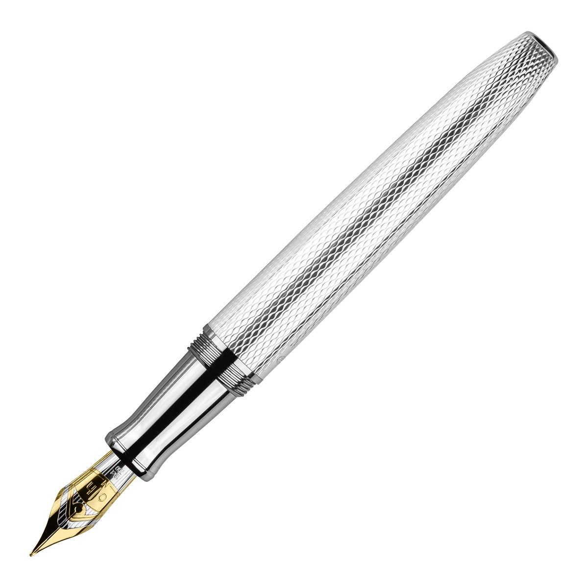 design07 Corn Guilloche Silver Platin Fountain Pen