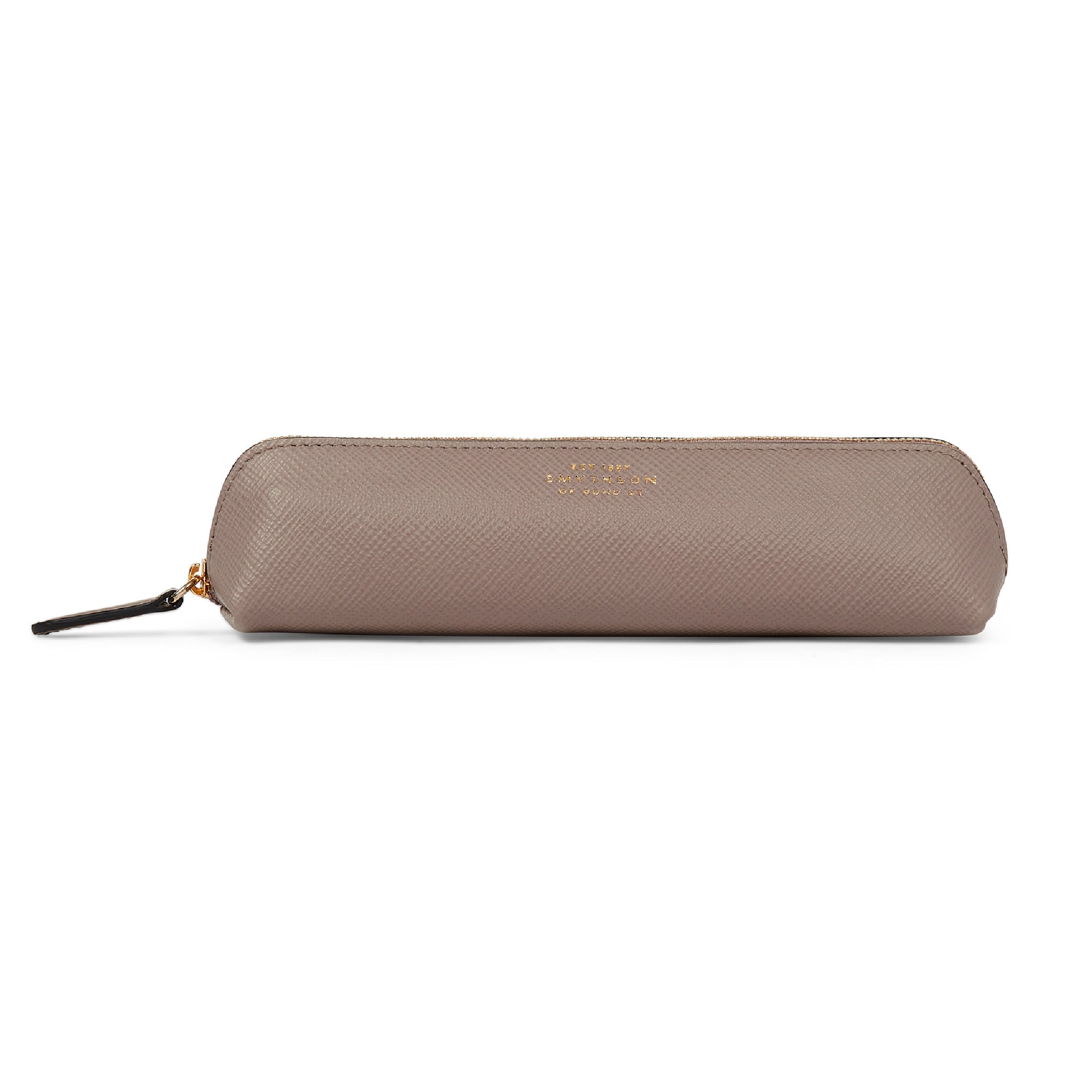 SMYTHSON Taupe Brown Pencil Case in Panama