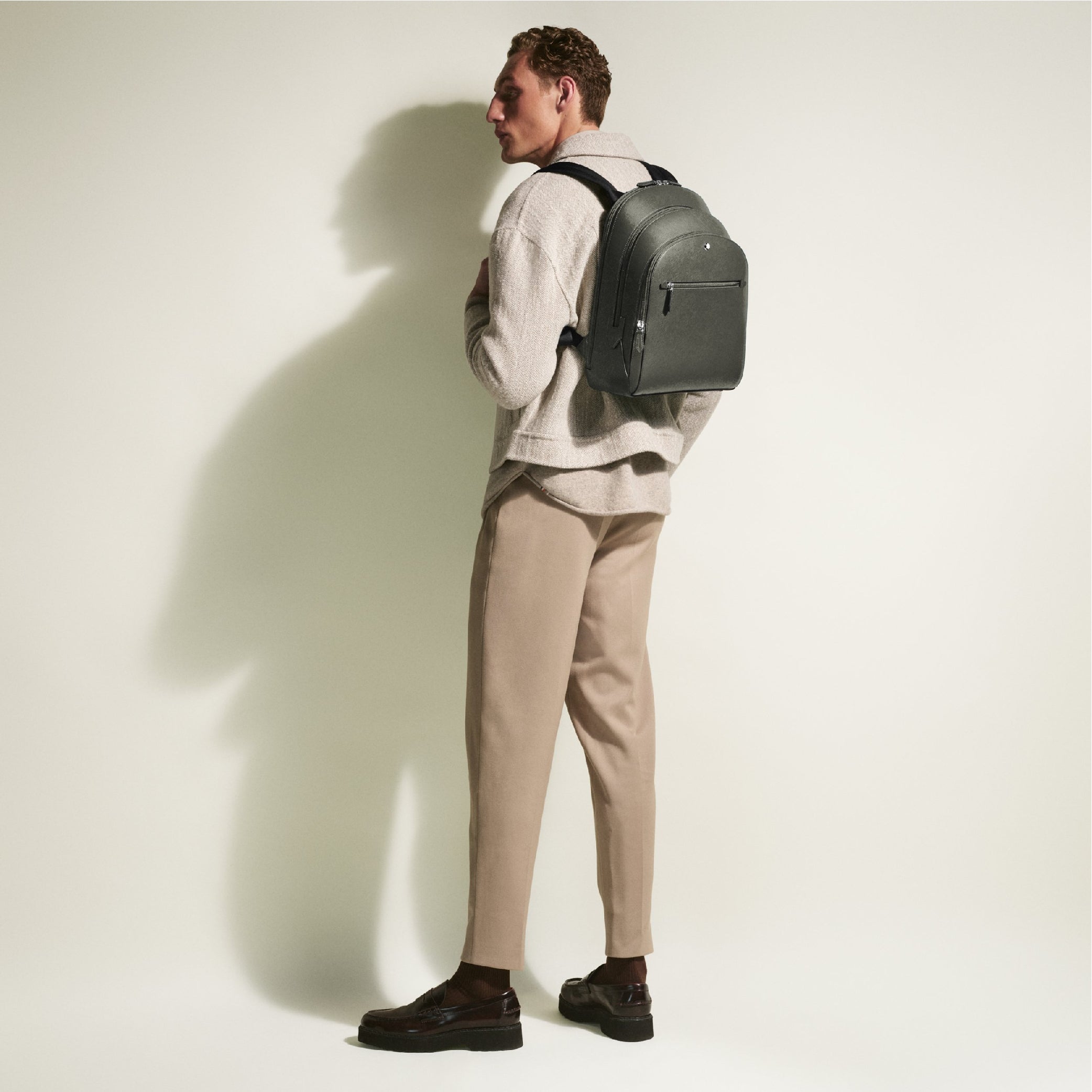 Sartorial Medium Medium Grey Backpack 3 Compartments