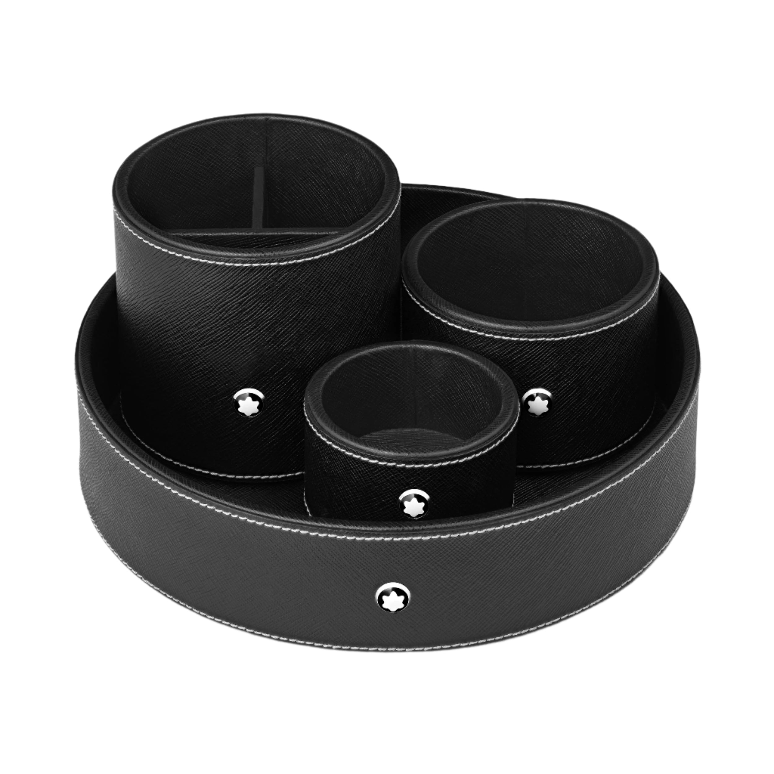Black Small Round Desk Tray