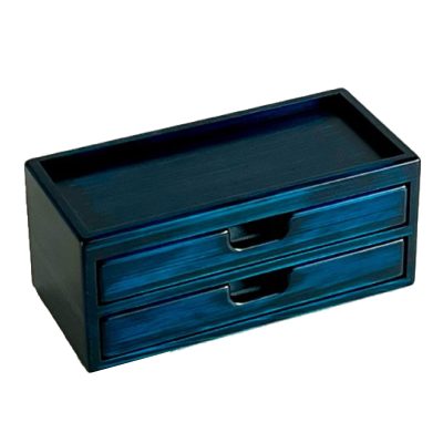 TOYOOKA CRAFT Wooden Hinoki Blue Fountain Pen Box With 8 Slots